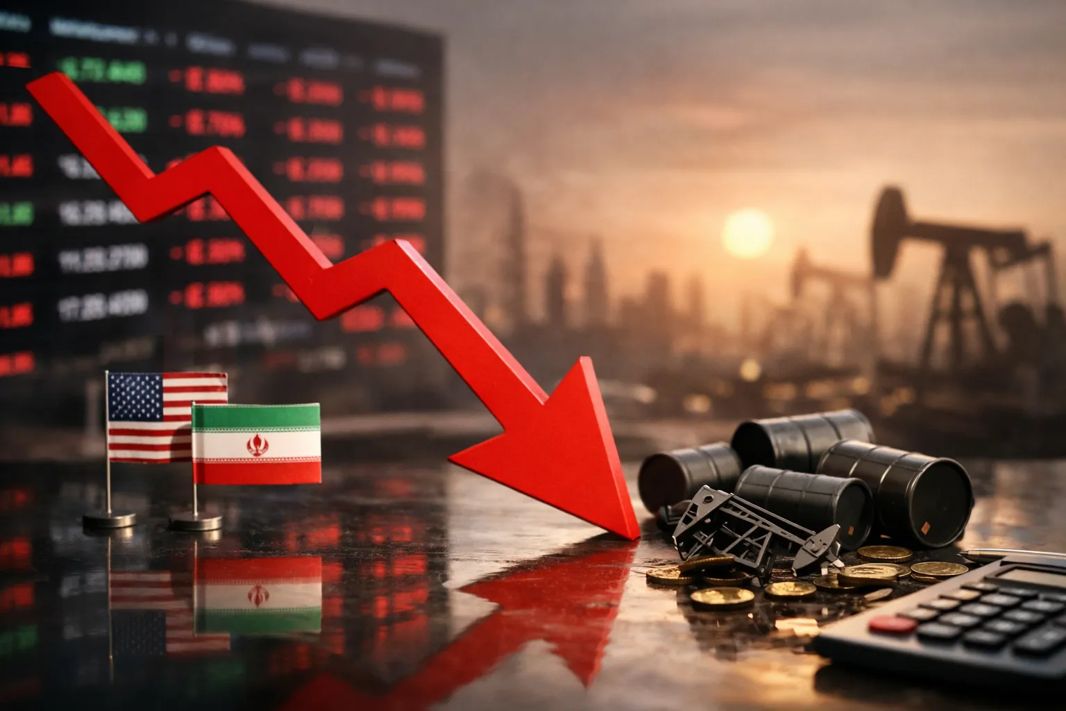 هبوط بورصات الخليج مع تزايد التوتر بين أمريكا وإيران وتأثيره على الأسواق المالية